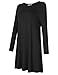 MISSKY Women's Round Neck Knee-lenght Simple Loose T-Shirt Tunic Top Casual Dress