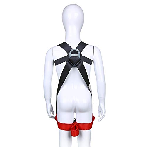 WILDKEN Kids' Climbing Harness Youth Harness Full Body Zipline Safety Harness for Mountaineering Outward Band Expanding Training Rock Climbing Rappelling Equip (Black)