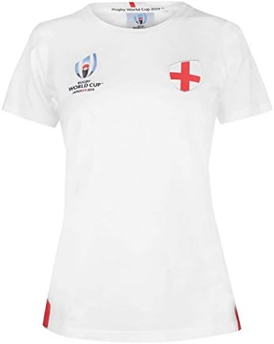 England Rugby World Cup 2019 Logo T-Shirt Womens White Fan Top Tee Shirt