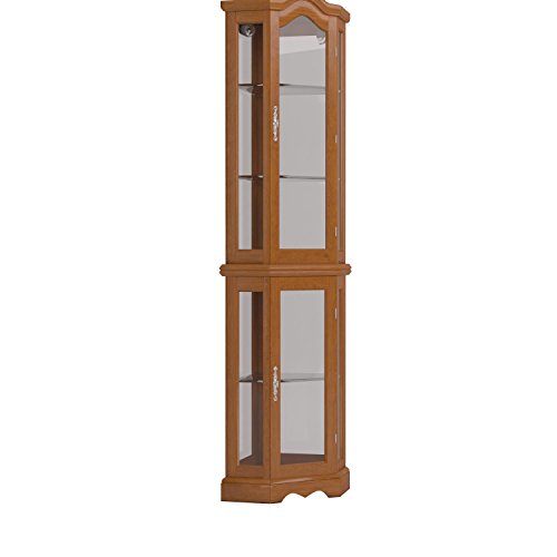 Lighted Corner Curio Golden Oak Pricepulse