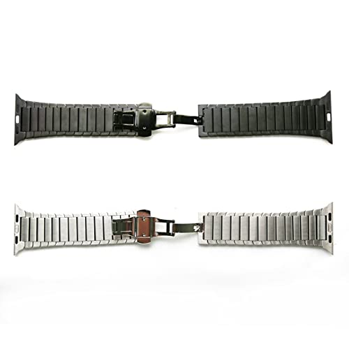 NewWays 49mm 46mm 45mm 44mm 42mm(Series 3 2 1) Metal Strap Compatible with Apple Watch,Solid Stainless Steel Link Replacement Band for iWatch Ultra 3 2 1,Series 11/10/9/8/7/6/5/4/3/2/1/SE,Black