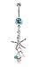 VAGA Belly Button Rings Stainless Steel Jewelry Silver Bellyring/Navel/Bellybutton Piercing/Bananabell With Pearls/Beads and Starfish Cute Trendy Rings