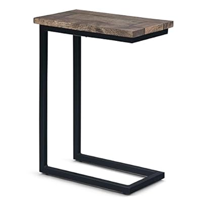 SIMPLIHOME Skyler Solid Mango Wood and Metal 18 inch wide Rectangle Industrial C Side Table in Beach Brown, Fully… 31gylnIFf4L