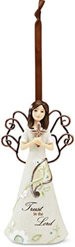 Perfectly Paisley Trust in The Lord Angel Ornament by Pavilion, 4-1/2-Inch Tall, Includes Ribbon for Hanging