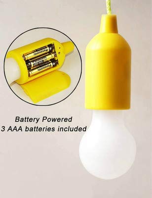HUAXIE LED Pull Cord Tent Light, Portable Hanging Camping Lantern Indoor Outdoor for Home Decorations LED Lights (Yellow)