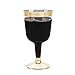 50 Gold Rimmed Disposable Wine Cups | 6 oz. Clear Hard Plastic Fancy Small Dessert Cups for Parties & Weddings (50-Pack)