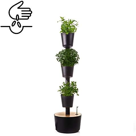 Kit Huerto urbano vertical con autorriego digital, negro, 3 ...