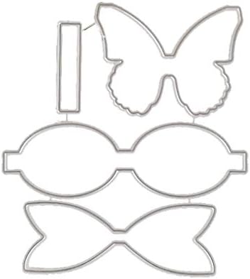 GUINV Cutting Dies,Carbon Steel Cartoon Bow Cutting Die Embossing Stencil Template Mold DIY Paper Art Craft Scrapbook Bookmark Greeting Card Decor