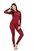 Thermajane Long Johns Thermal Underwear for Women Fleece Lined Base Layer Pajama Set Cold Weather (Small, Red)