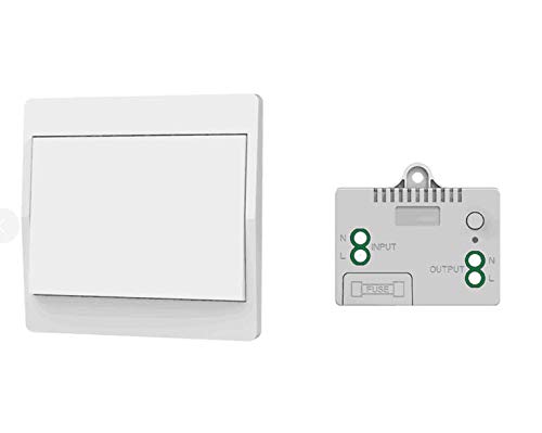 Self-generating Wireless Switch, No Wires, No Battery, Wireless Remote Control Lighting and Electrical appliances, Waterproof and Safe, can be Installed Directly in The Bathroom, etc (1 to 1)
