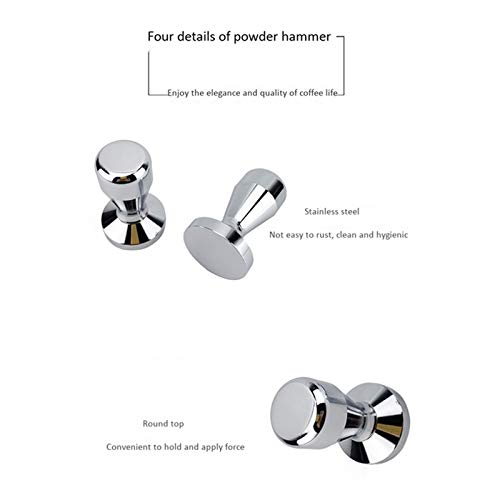 CCHAO 1 Set Kaffee-Tamper-Set, 51 mm, Silikongummi und 2 Aluminium-Dosierringe (Farbe: wie abgebildet) – Bild 5