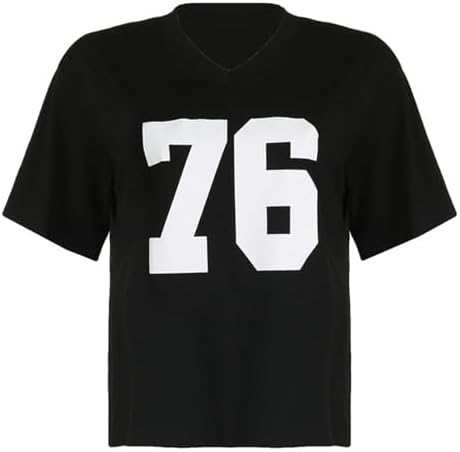 SOLY HUX Women's Plus Size Jersey Shirts Letter Graphic Sports T