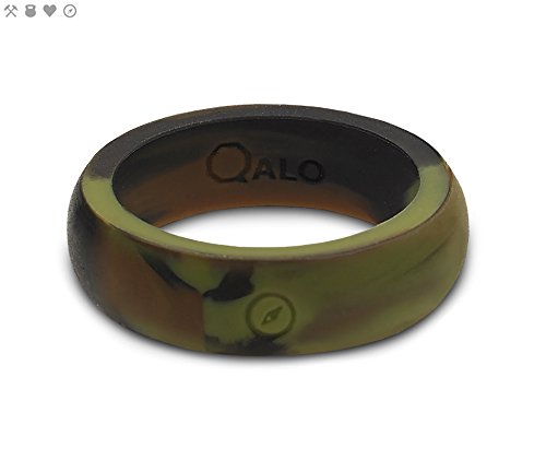 Qalo Women's Compass Camo Silicone Ring, Camo, Size 6