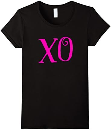 Women's XO Tshirt Valentines Day Cute Girls Women XOXO Large Black