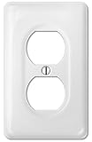 Amerelle 3020DW Classic Ceramic Wall Plate 1 Duplex Outlet, White