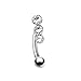 Inspiration Dezigns Eyebrow Ring Triple Linear Gem Curved Barbell