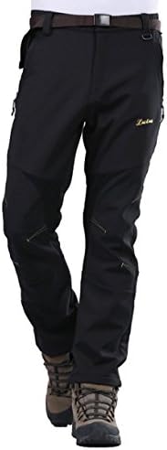 Geval Men's Windproof Waterproof Softshell Fleece Ski Pants(Black,XS)