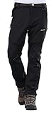 Geval Men's Windproof Waterproof Softshell Fleece Ski Pants(Black,S)