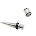 AQUEENLY 1g Taper and Plugs 4 Piece Stainless Steel Ear Stretching Kit (1 Gauge-7mm)