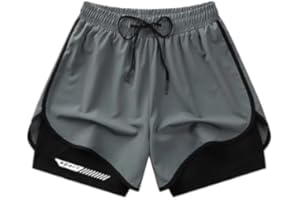 Men's 2-in-1 Athletic Shorts with Compression Liner - Lightweight & Breathable Workout Shorts