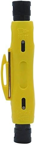 RG6 RG11 Coax Stripping Tool - Coaxial Cable Stripper Tool for RG7/11 and RG59/6 or RG6 Quad Cables
