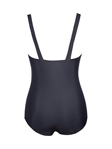Blooming increspato Plus Size Costume intero costume da bagno delle donne gelatina Monokini XXL/UK18,Black