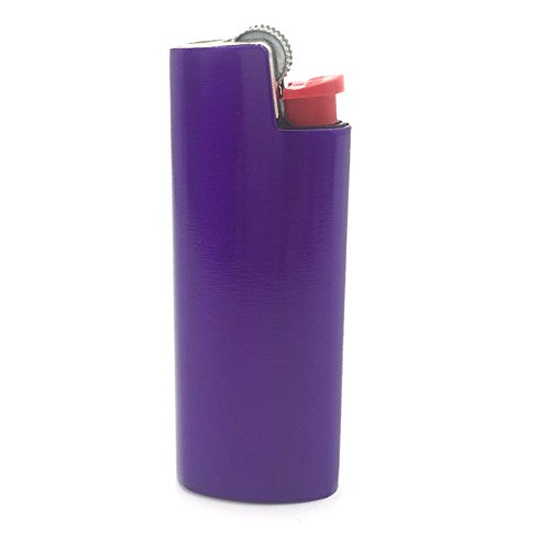 Lucklybestseller Vintage Metal Lighter Case Cover Holder for BIC Mini Lighter J5 (Purple)