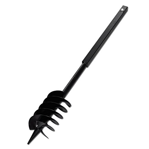 Retrome Ground Drill Handle 4.72" with Auger Bit with Extension Tube Tube 55'9" Steel for Garden and Outdoor