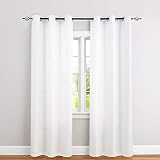 White Curtains for Bedroom 84 inches Length Waffle-Weave Textured Curtain Panels for Living Room Window Treatment Set Kitchen Curtains 2 Panels