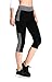 Neonysweets Womens Yoga Capri Tights Running Fitness Pants Leggings Black Gray M
