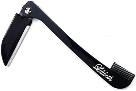 Brow Shaper Comb Hair Removal Dermaplaning Tool in Black Hygienic, Portable and Pain Free