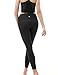 Tesla TM-FYP52-BLK_Large Yoga Pants High-Waist Tummy Control w Hidden Pocket FYP52