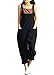 Aedvoouer Womens Casual Loose Cotton Bib Baggy Overalls Jumpsuit Pants Plus Size Romper(M,Black)