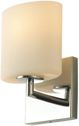 Alico Industries BV8T1-10-15-R Chelsea Collection 1-Light Vanity Sconce, Chrome Finish with White Opal Glass by Alico Industries