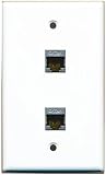 RiteAV CAT 6A Shielded 2 Port Wall Plate Single Gang - White