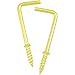 Shells 30PCS Gold Color Copper Plated Metal Right-Angle Hooks 7 Shape Screw Hooks Self-Tapping Screws Hooks L Shape Hooks 1.8 Inches 1+1/4#