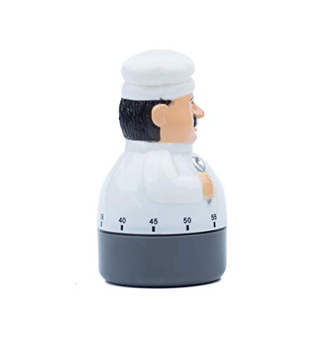 Jayron kitchen timer cooking timer count down timer mechanical timer 60 minutes count down timer chef shaped - Thumbnail 2
