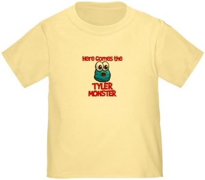 Personalized Tyler Monster Fuzzy Animal Baby Infant Toddler Kids Shirt - Customize with any Boy or Girls Name, Christmas Present Custom Elmo Gift Collection