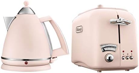 FYJK Illuminating Glass Kettle,1.7 Litre, 3000 Watt & Impressions Toaster,Pink,Kettle+Toaster