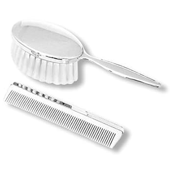 silver brush and comb set for baby girl