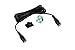 EShine Extension Cable - Female to Female, 3.5mm x 1.35mm, for LED Under Cabinet Lighting with Wire Clips (3.3ft, Black)