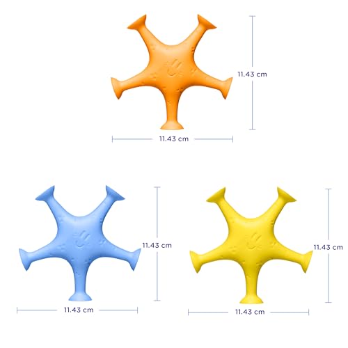 Ubbi Starfish Stretch and Suction Bath Toys, Baby Bath Accessory, Water Toys for Toddler Bath Time, Fun Baby Water Toys, Set of 3