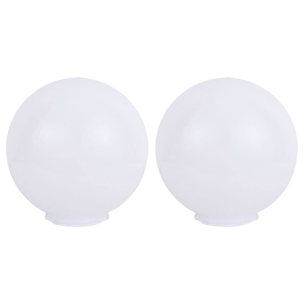 YARNOW 2pcs Globe Lamp Shade White Acrylic Globe Lampshade Forest Light Shades Cover Waterproof for Outdoor Light Post Table Lamp Decor 15CM Outdoor Decor