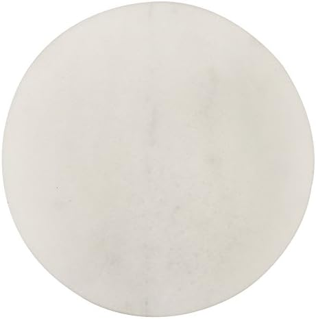Peculiar Stoneage India White Marble Rolling Board, Chakla