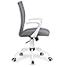Amolife Home Office Desk Chair Computer Chair with Removable Arms and Wheels Mid Back Cloth Morden, Heather Grey