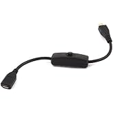 LoveRPi MicroUSB Push On Off Power Switch Cable for Raspberry Pi (Female to Male)