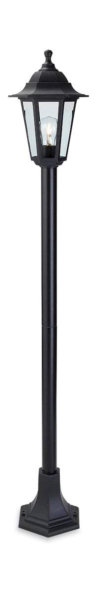 Firstlight 1 x E27 60 Watt IP44 Malmo Lantern Post, Black Resin