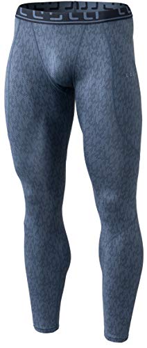 TSLA Men's Emboss Pants Thermal Wintergear Compression Baselayer Sports Leggings YUP43 / YUP33