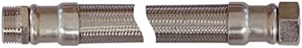 'Stainless Steel Reinforced Hose Pressure Hose Flexible Hose AG + DN40 1 1/2-Inch Stainless Steel Braid 400 mm