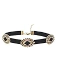 Wink Gal Women's Boho Western Velvet Concho Coins Choker Necklace Gold
